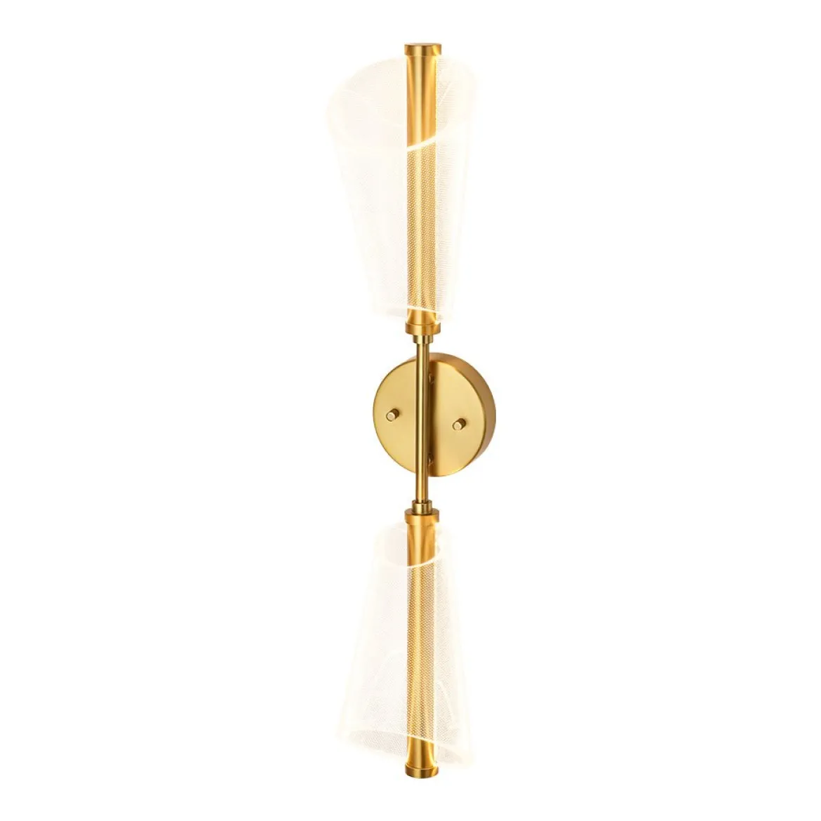 2-Light Dimmable LED Up Down Conical Vanity Wall Sconce
