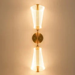 2-Light Dimmable LED Up Down Conical Vanity Wall Sconce