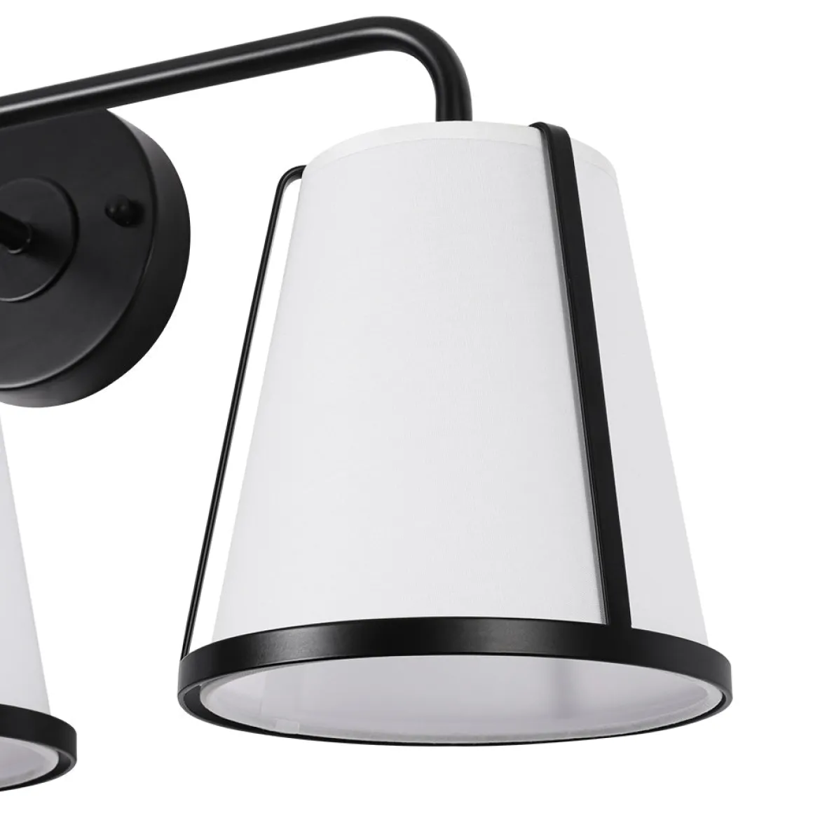 3-Light Fabric Conical Shade Vanity Wall Sconce