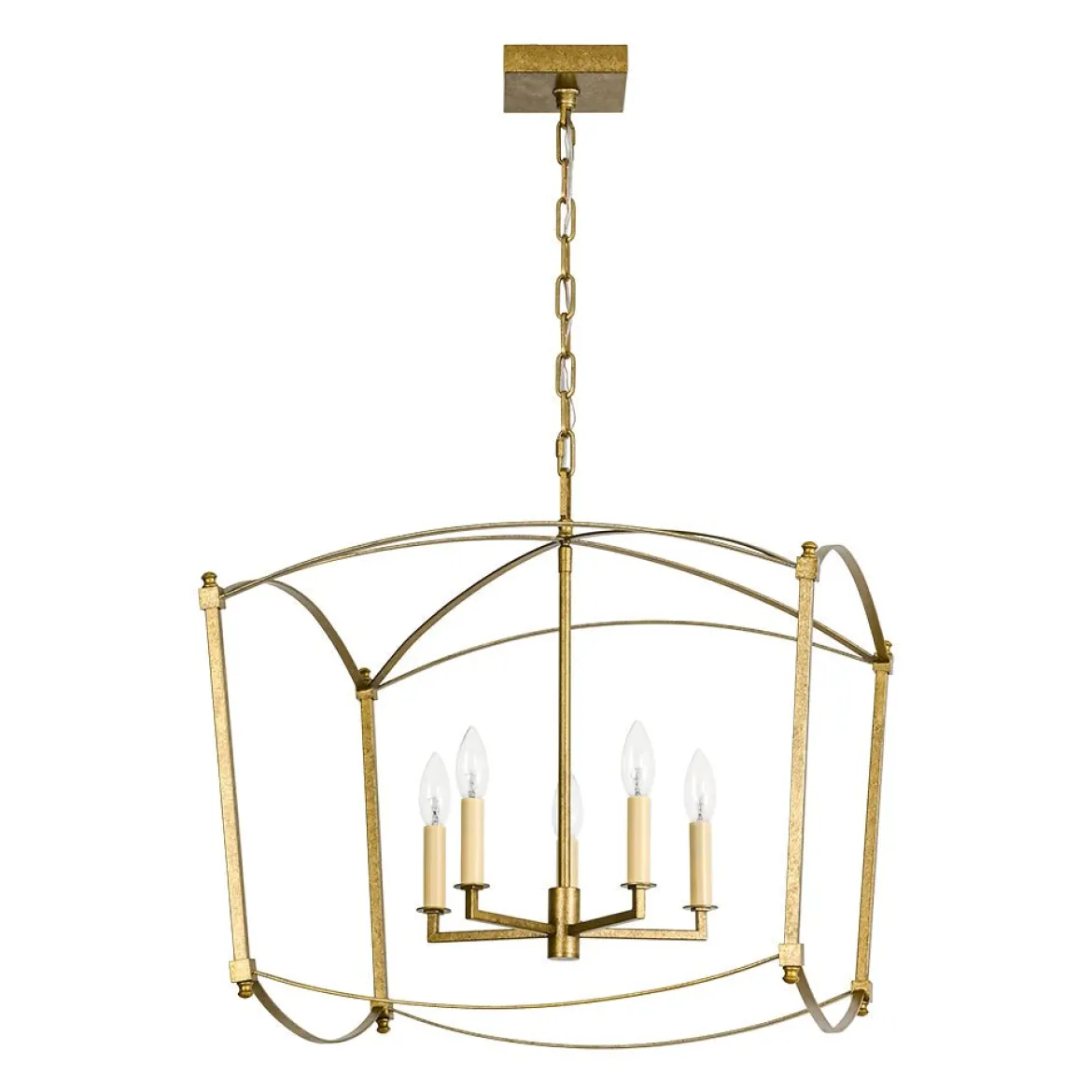 5-light French Antique Candle Style Lantern Pendant Chandelier