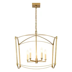 5-light French Antique Candle Style Lantern Pendant Chandelier