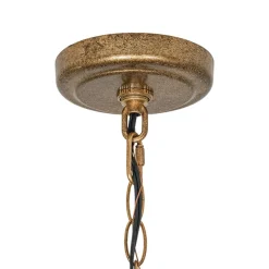 5-Light French Distressed Gold Candle Linear Island Chandelier