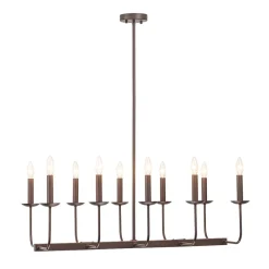 10-Light French Vintage Candle Style Linear Island Chandelier
