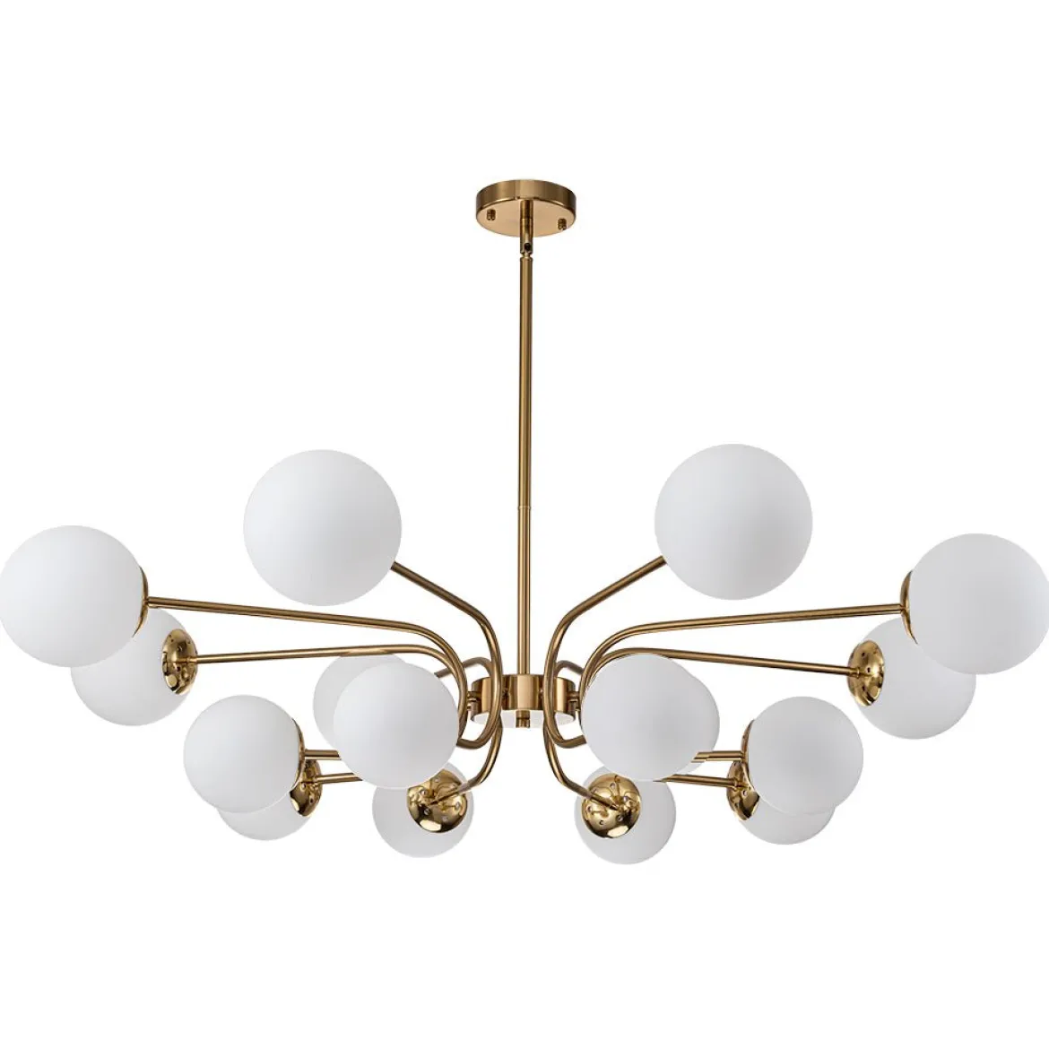 16-Light Frosted Glass Globe Bubble Sputnik Chandelier
