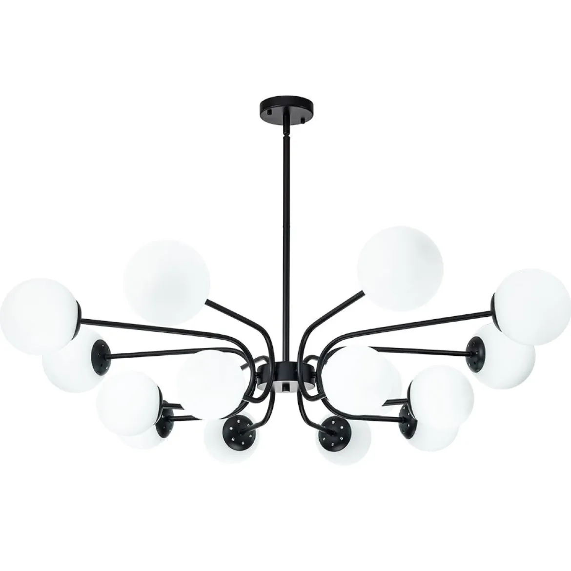 16-Light Frosted Glass Globe Bubble Sputnik Chandelier