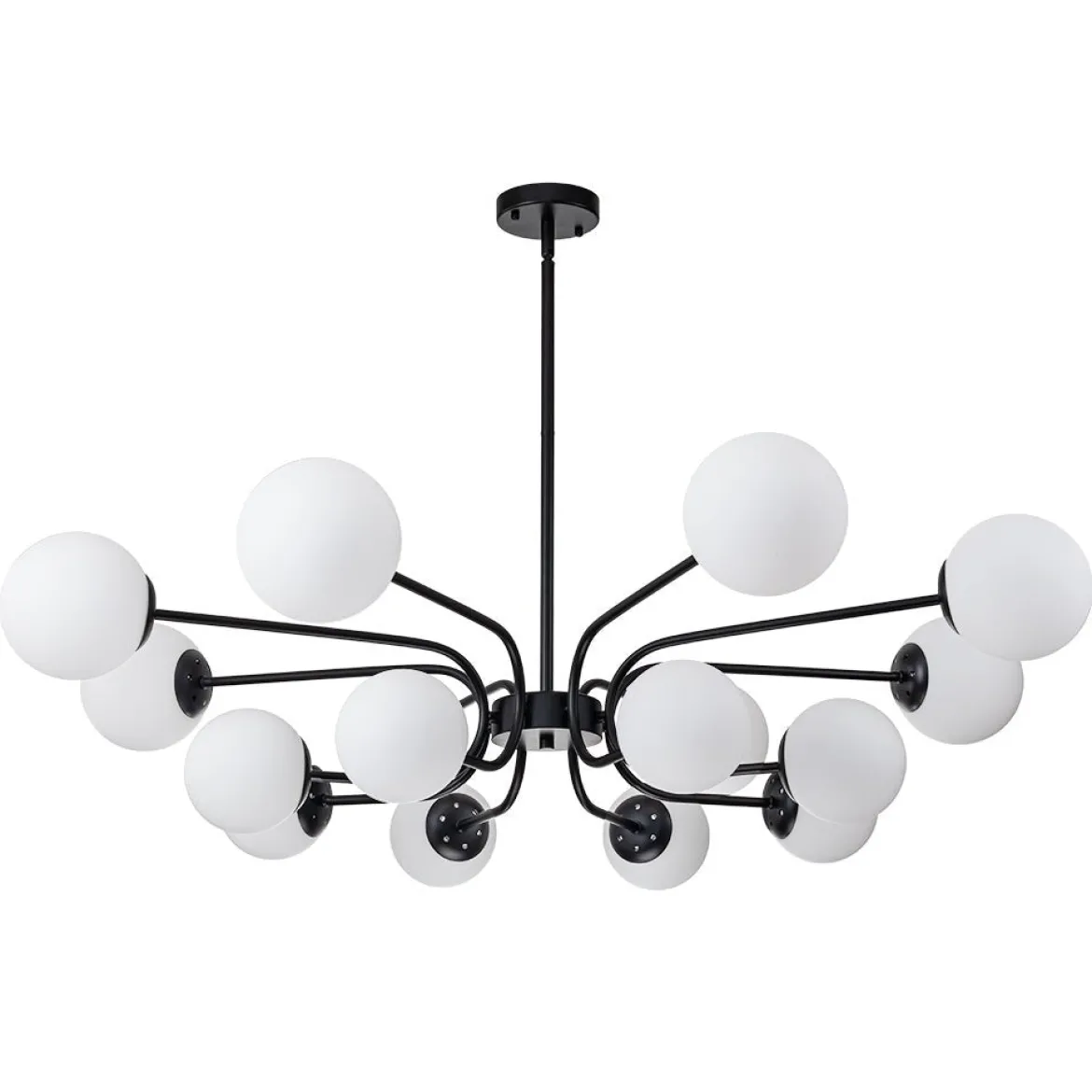 16-Light Frosted Glass Globe Bubble Sputnik Chandelier