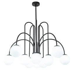 10-Light Frosted Glass Globe Bubble Chandelier
