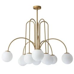 10-Light Frosted Glass Globe Bubble Chandelier