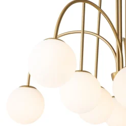 10-Light Frosted Glass Globe Bubble Chandelier