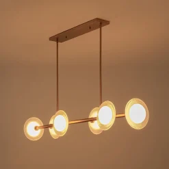 6-Light Frosted Glass Globe Linear Island Chandelier