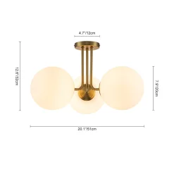 3-Light Frosted Glass Globe Ceiling Light