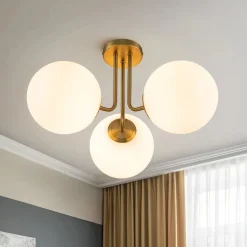 3-Light Frosted Glass Globe Ceiling Light