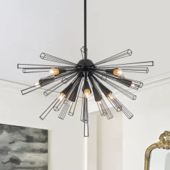 10-Light Geometric Sputnik Sunburst Chandelier
