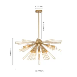 10-Light Geometric Sputnik Sunburst Chandelier