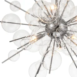 6-Light Glass Globe Bubble Sputnik Sunburst Chandelier