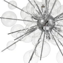 6-Light Glass Globe Bubble Sputnik Sunburst Chandelier