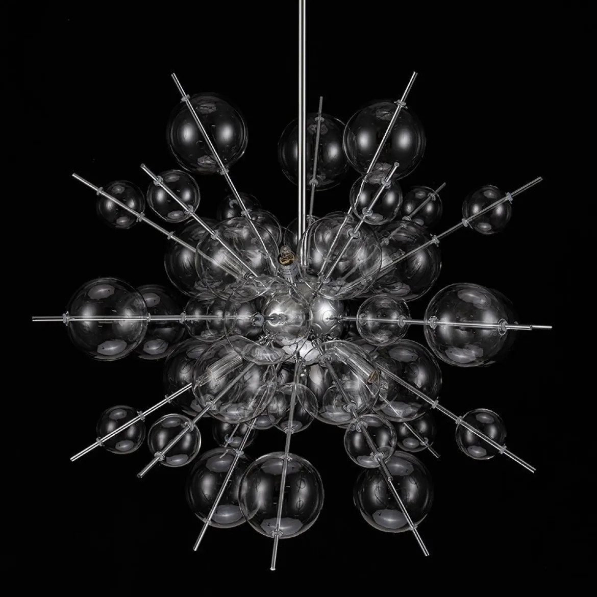 6-Light Glass Globe Bubble Sputnik Sunburst Chandelier