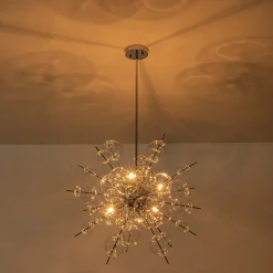6-Light Glass Globe Bubble Sputnik Sunburst Chandelier