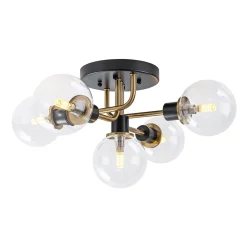 5-light Glass Globe Semi Flush Bubble Ceiling Light