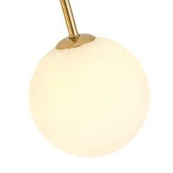 9-Light Goose Arm Opal Glass Bubble Tiered Chandelier