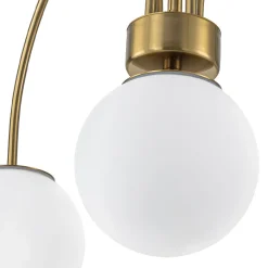 5-Light Goose Arm Opal Glass Globe Round Sputnik Chandelier