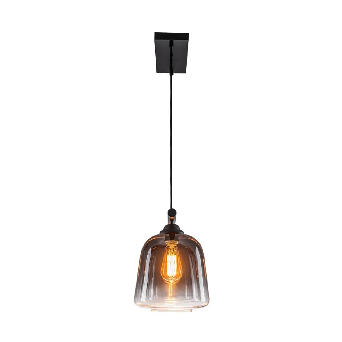 3-Light Gradual Smoked Glass Shade Linear Island Pendant