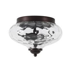 2-light Hammered Glass Flush Mount Ceiling Light