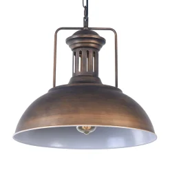 1-Light Industrial Dome Pendant Light