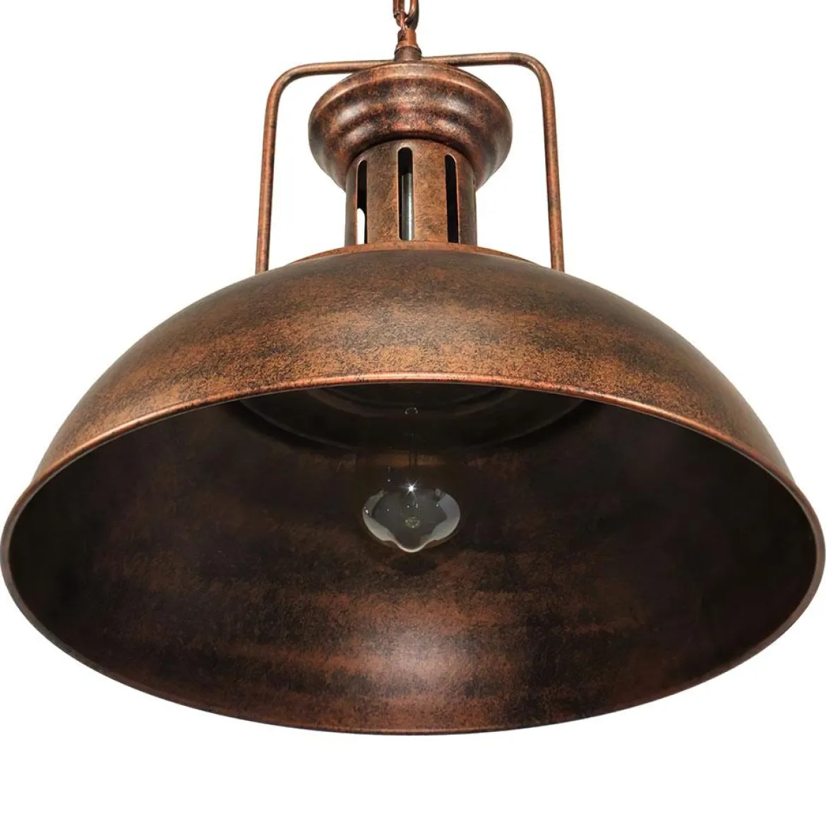 1-Light Industrial Dome Pendant Light