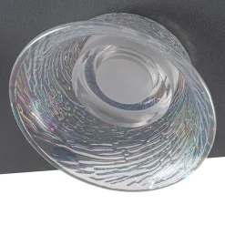 4-Light Iridescent Glass Bell LED Square Semi Flush Mount