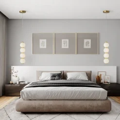 4-Light LED Frosted Glass Strand Globe Pendant Light
