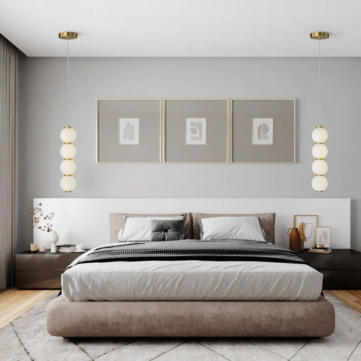 4-Light LED Frosted Glass Strand Globe Pendant Light