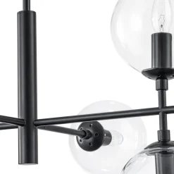 8-Light Linear Sputnik Clear Glass Bubble Chandelier