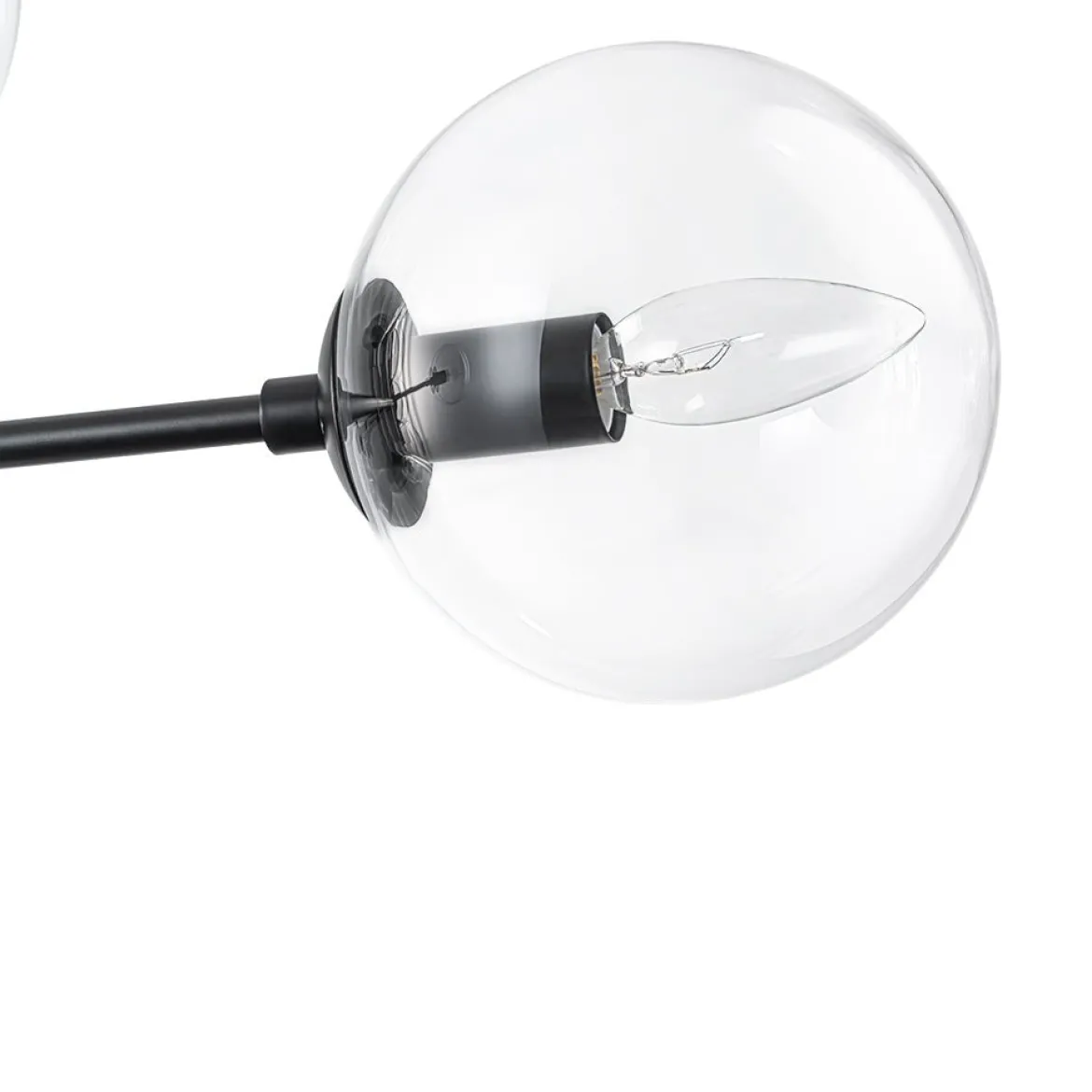 8-Light Linear Sputnik Clear Glass Bubble Chandelier