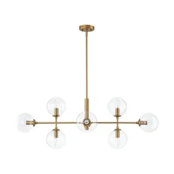 8-Light Linear Sputnik Clear Glass Bubble Chandelier