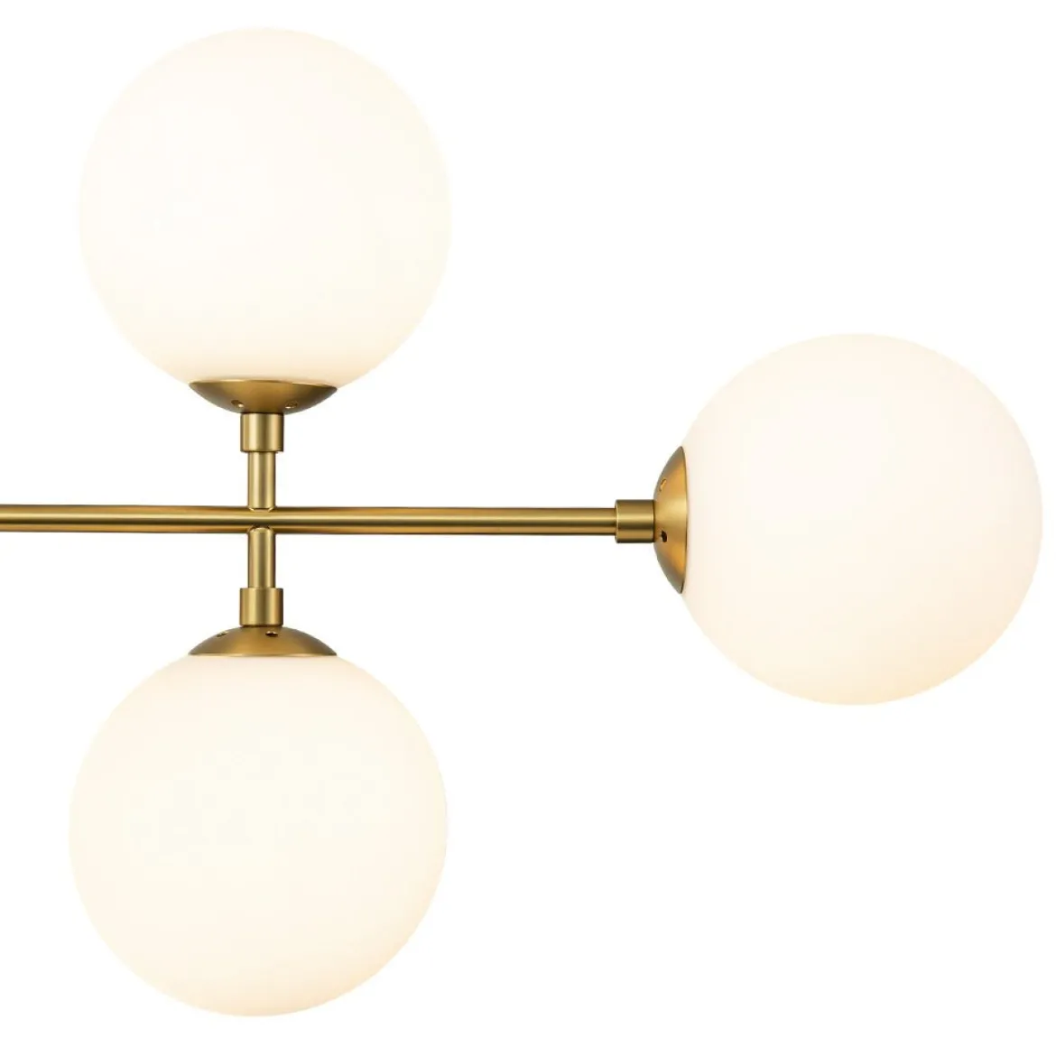 8-Light Linear Sputnik Frosted Glass Globe Chandelier