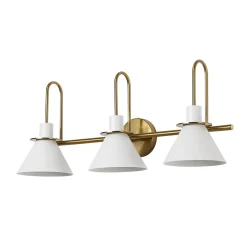 3-Light Metal Conical Shade Bathroom Vanity Wall Sconce