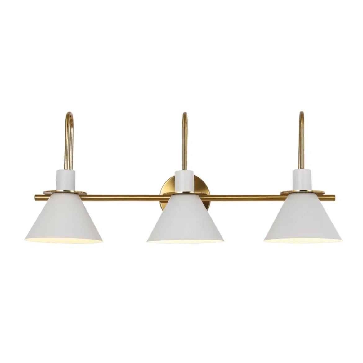 3-Light Metal Conical Shade Bathroom Vanity Wall Sconce