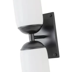 2-Light Milky White Glass Cylinder Vanity Wall Sconce