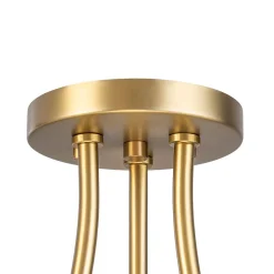 3-Light Modern Iron Brass White Saucer Semi Flush Mount