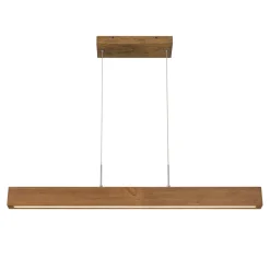 1-Light Modern Minimalist LED Wood Linear Chandelier