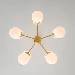 10-Light Opal Glass Globe Bubble Sputnik Branch Chandelier