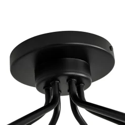 6-Light Opal Glass Globe Sputnik Semi Flush Mount