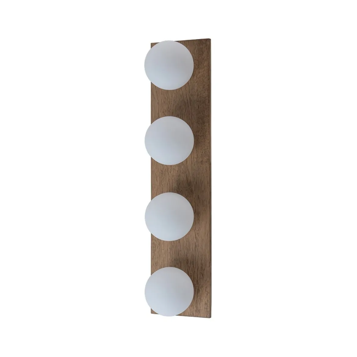 4-Light Opal Glass Linear Wooden Semi Flush Mount / Wall Light