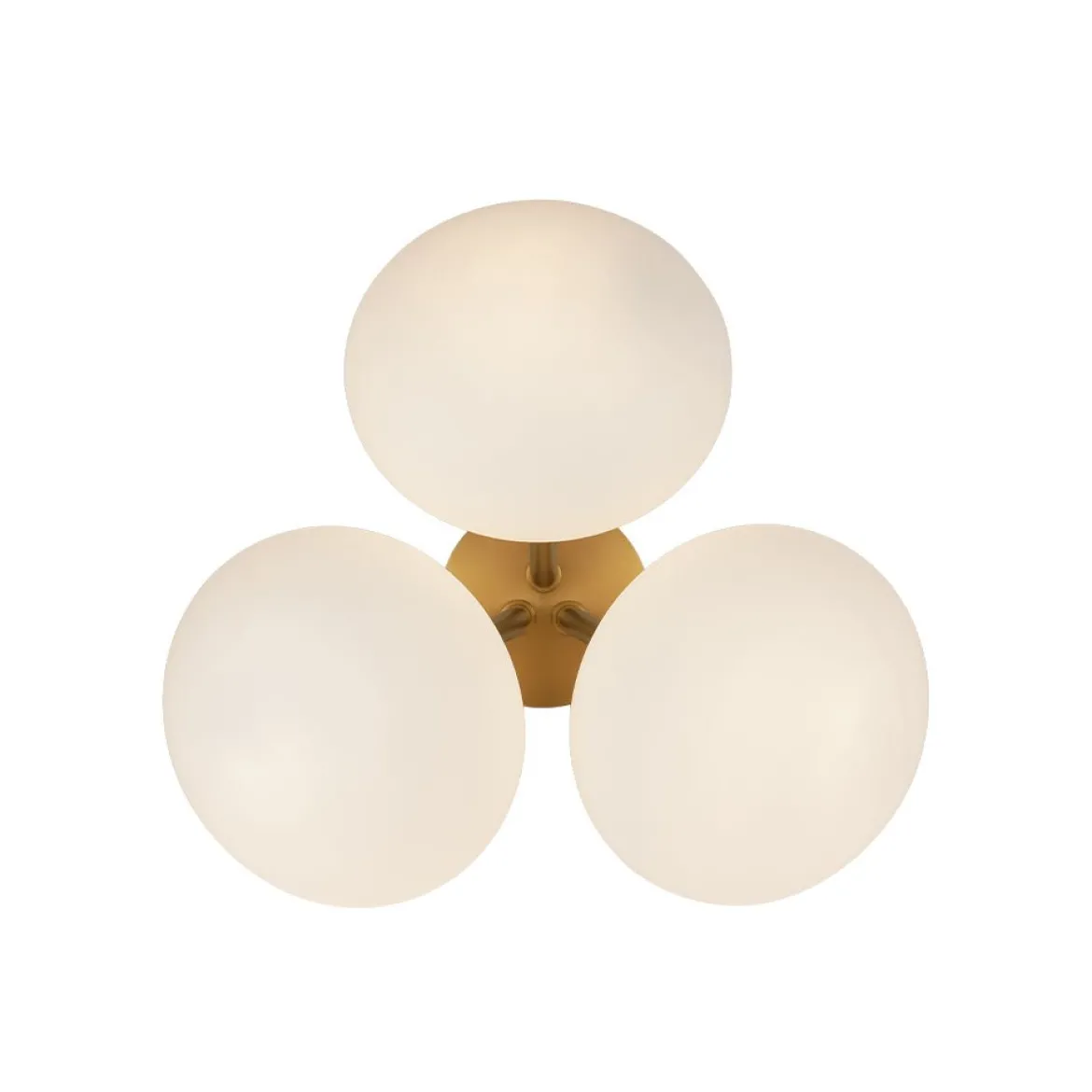 3-Light Opal Glass Sphere Semi Flush Mount Light