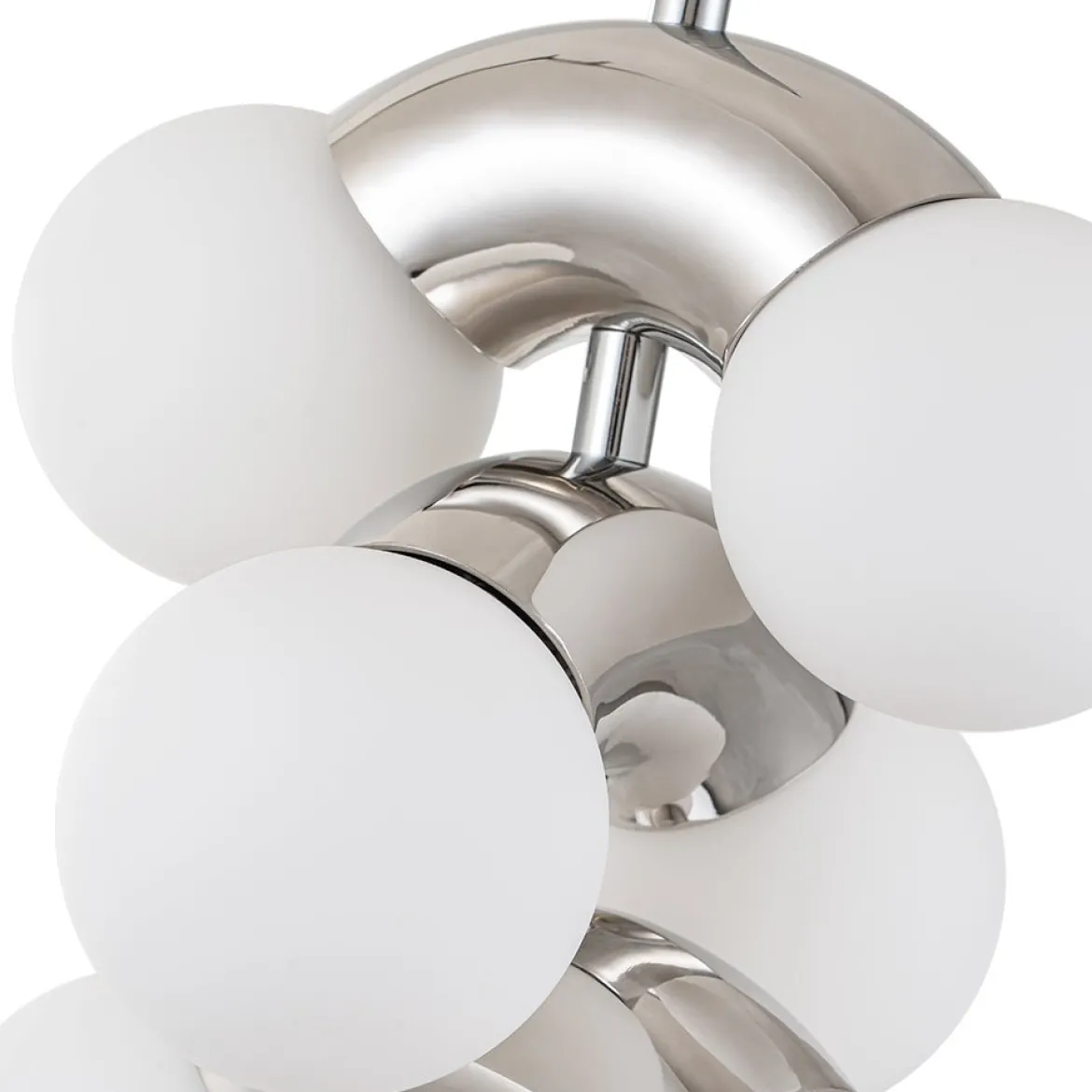 10-Light Pearl Tiered Milky Glass Globe Pendant Light