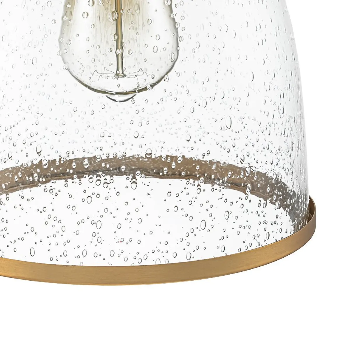 1-Light Seeded Glass Bell Dome Kitchen Pendant Light
