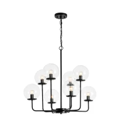 8-Light Seeded Glass Globe Round Sputnik Bubble Chandelier