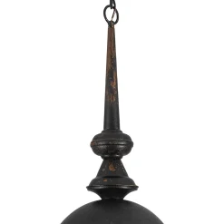 1-Light Shabby Chic Distressed Beige Metal Dome Pendant