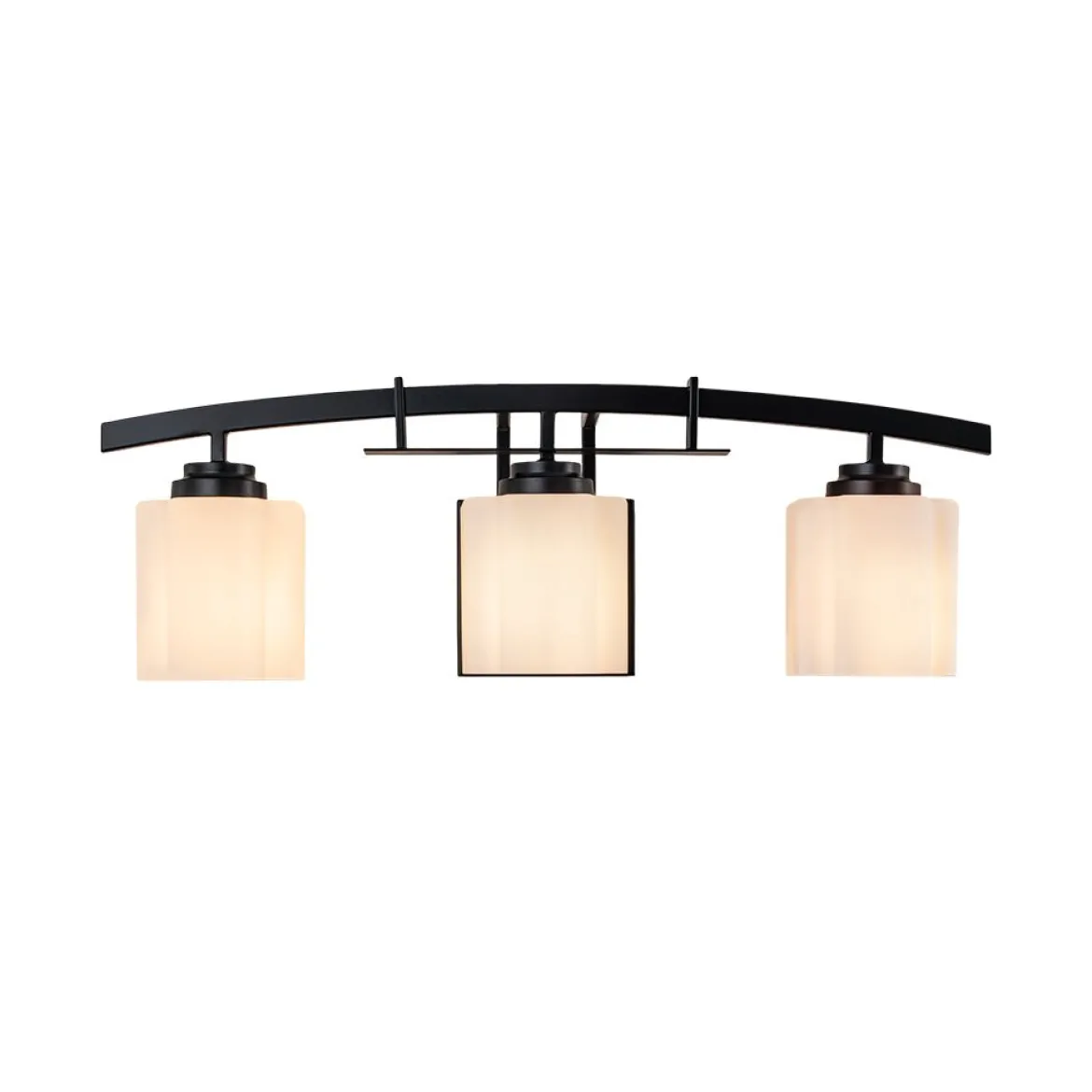3-Light Shine Opal Glass Bathroom Vanity Wall Lamp
